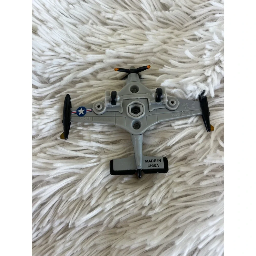 Disney Planes Bravo Diecast Metal Toy Airplane Grey Black X9471 Mattel Movie
